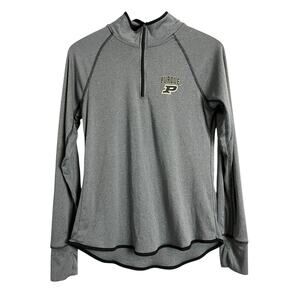 Colosseum Women's Gray 1/4 Zip Purdue Boilermakers Activewear Jacket Large